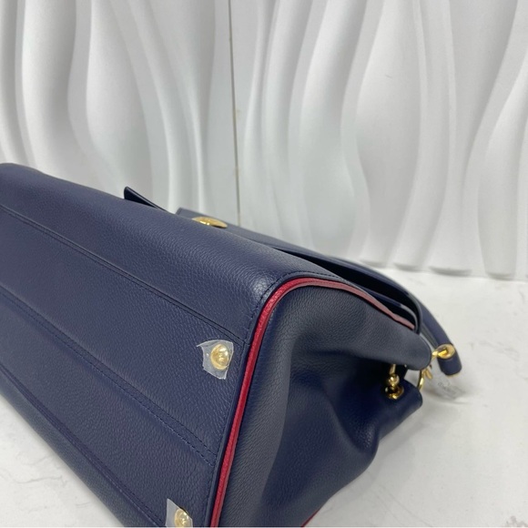 Louis Vuitton Volta Handbag in Navy Leather & Monogram Canvas - Picture 11 of 12